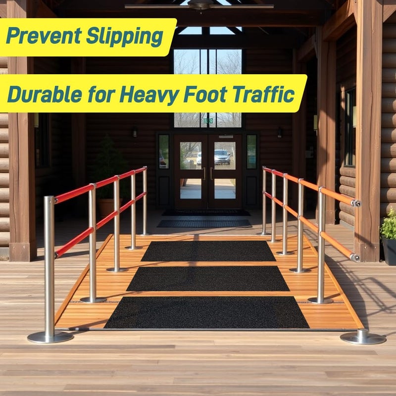 Leyibo Anti Slip Tape, 12 Inch x 16 Ft Grip Tape for Stairs Outdoor/Indoor, Waterproof Non Skid Roll for Stair Treads Non Slip, High Traction Friction Abrasive Adhesive Stair Steps - Black - Image 5